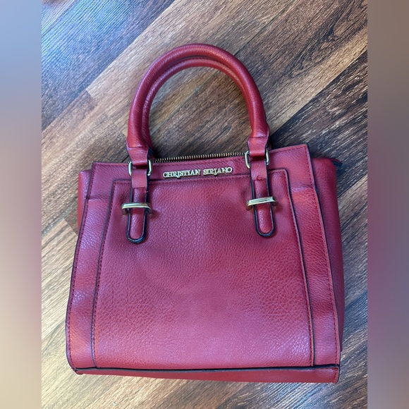 Christian Siriano Burgundy Leather Clutch - Picture 6 of 8